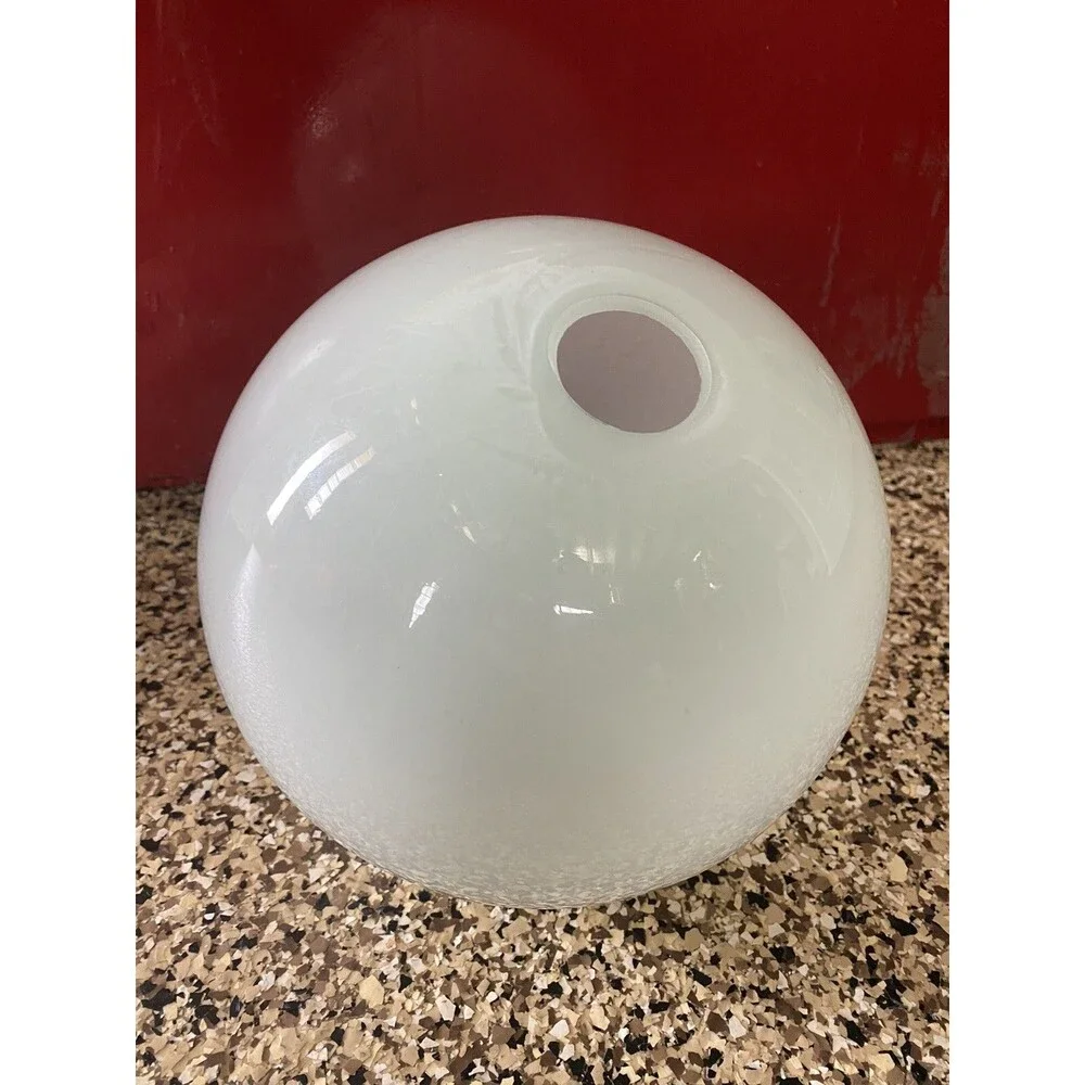 Unique Round Art Glass Bud Vase 8” Diameter Round Sphere Orb With White Inside
